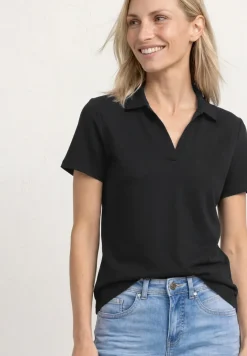 Poloshirt met korte mouwen en gespleten hals