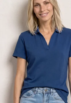 Poloshirt met korte mouwen en gespleten hals