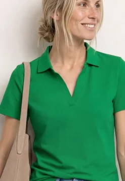 Poloshirt met korte mouwen en gespleten hals