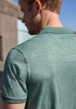 Poloshirt met korte mouwen in garment dye look