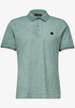 Poloshirt met korte mouwen in garment dye look