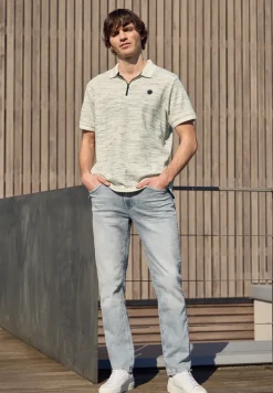 Poloshirt met korte mouwen in space-dye look