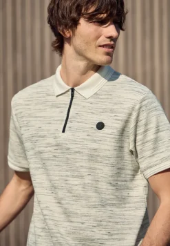 Poloshirt met korte mouwen in space-dye look