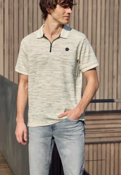 Poloshirt met korte mouwen in space-dye look