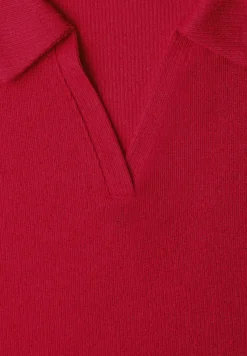 Poloshirt met losse schouders in een gebreide look