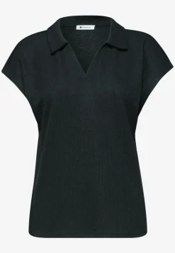 Poloshirt met losse schouders in een gebreide look