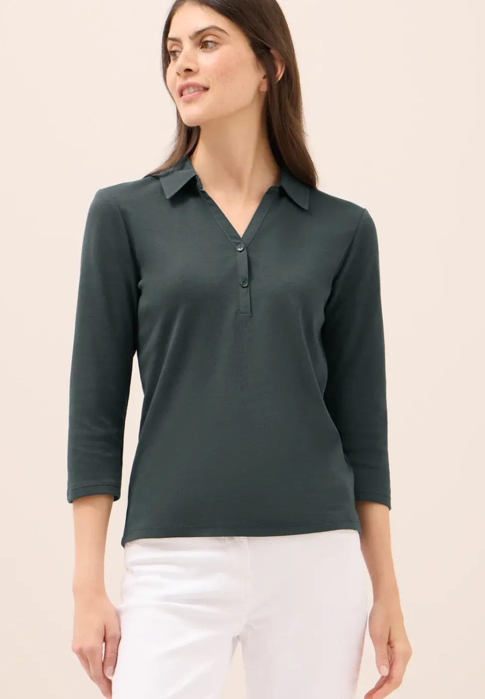 Poloshirt met 3/4 mouwen