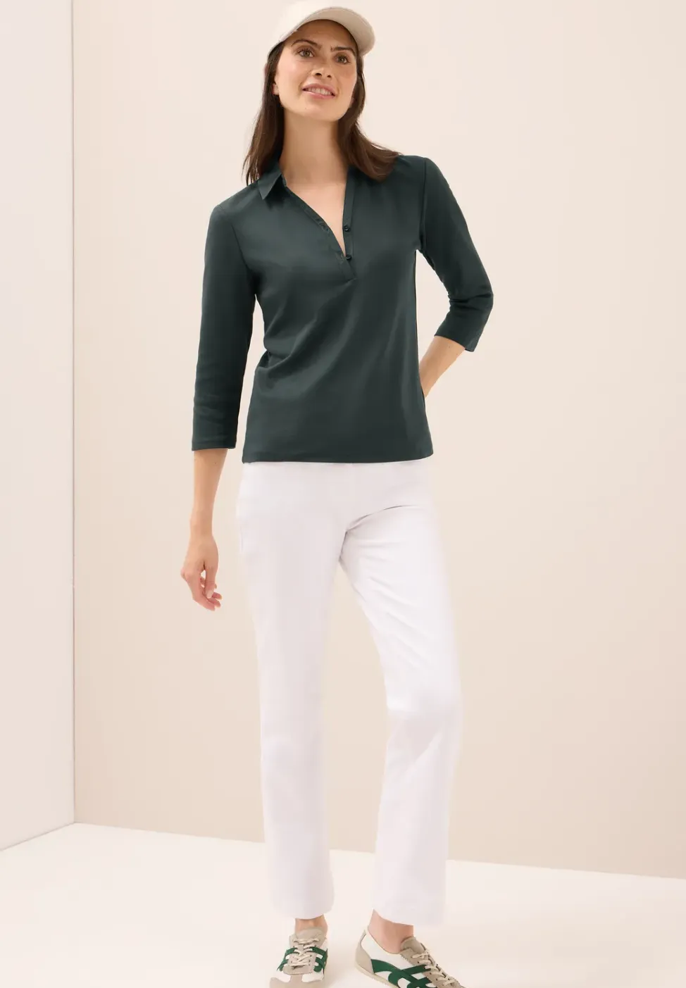 Poloshirt met 3/4 mouwen