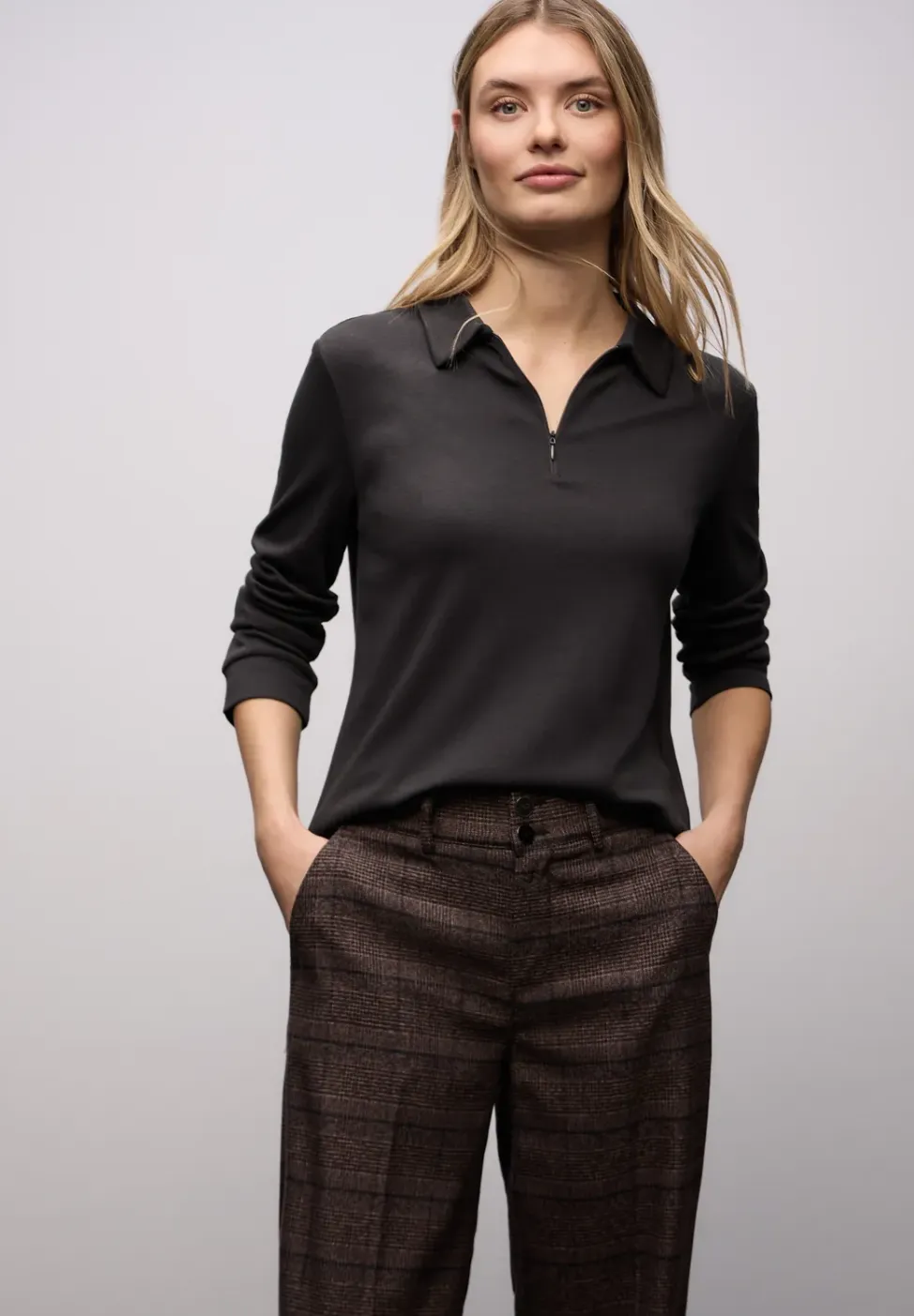 Poloshirt met rits