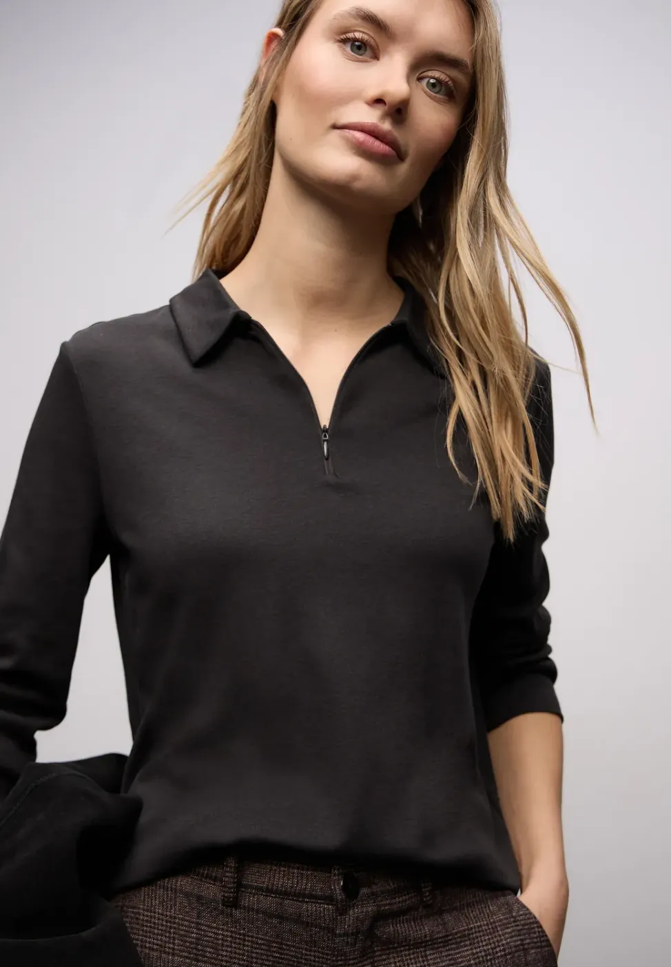 Poloshirt met rits