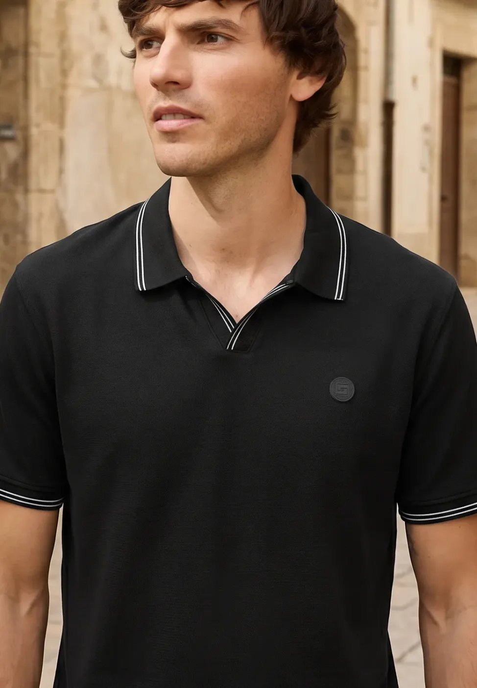 Poloshirt met structuur