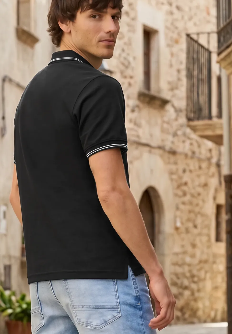Poloshirt met structuur