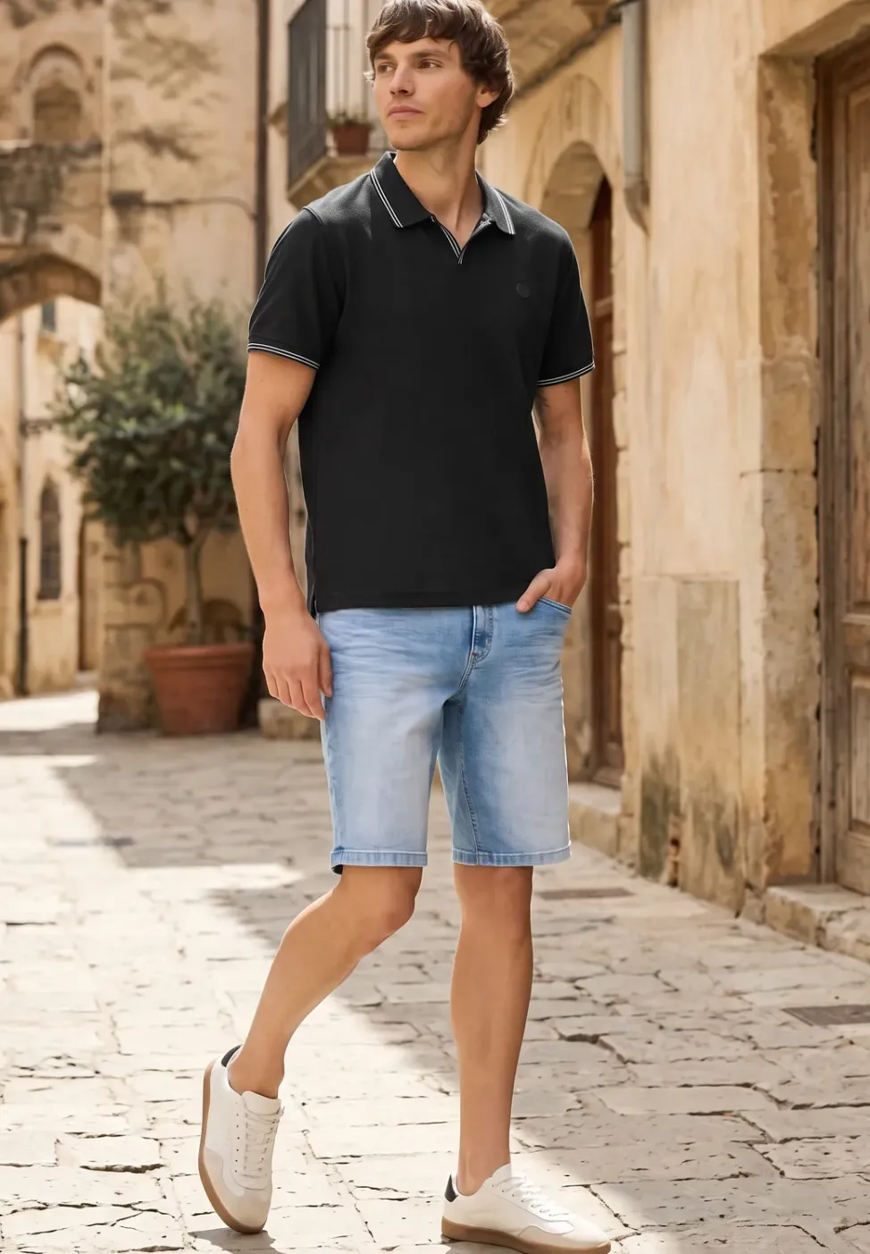 Poloshirt met structuur
