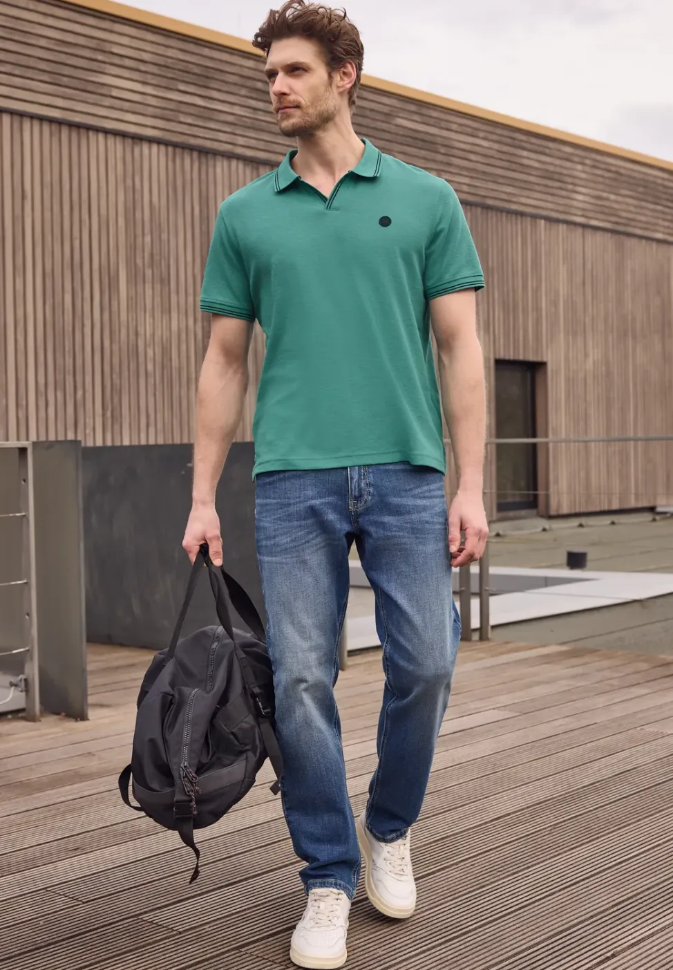 Poloshirt met structuur