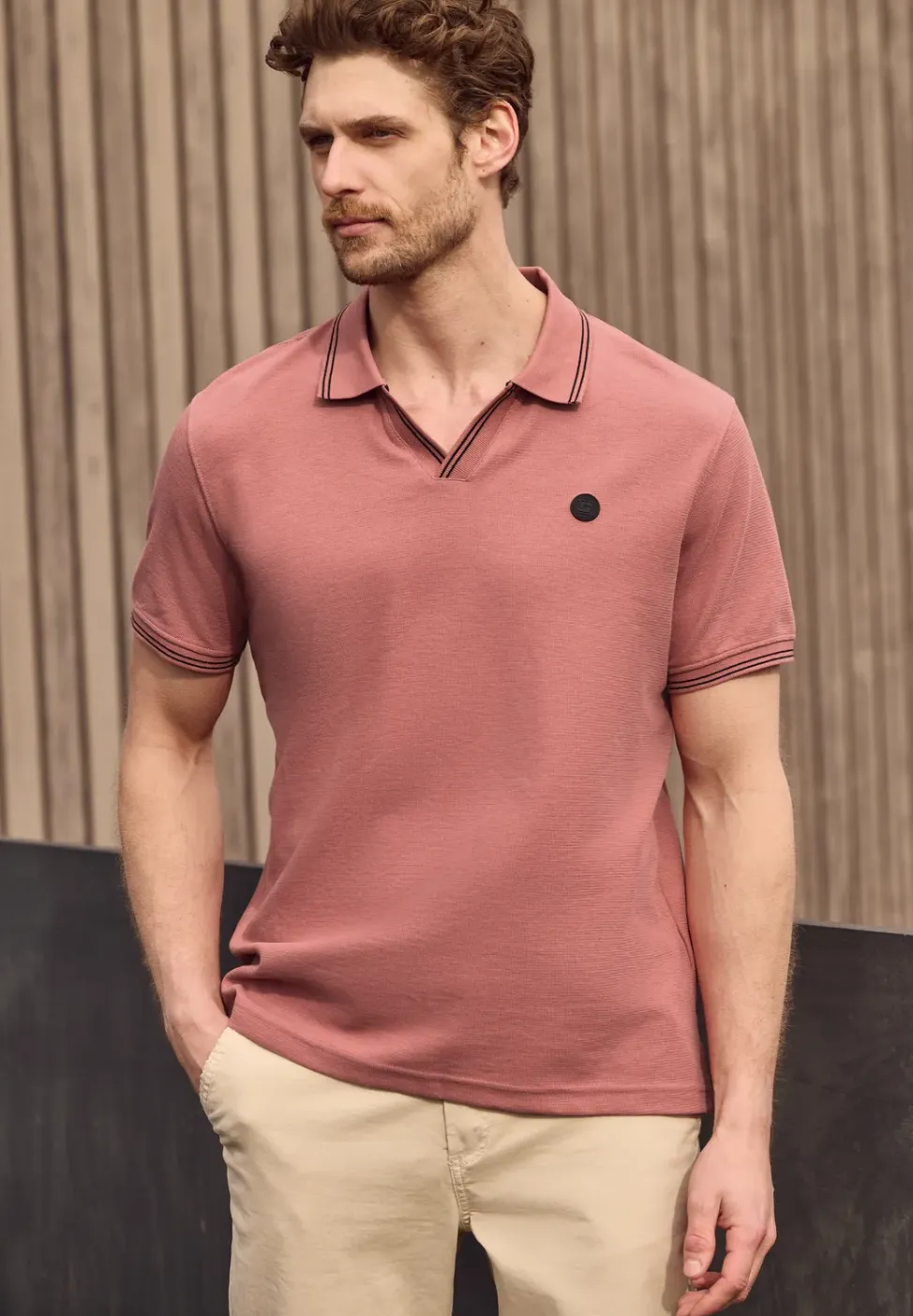 Poloshirt met structuur