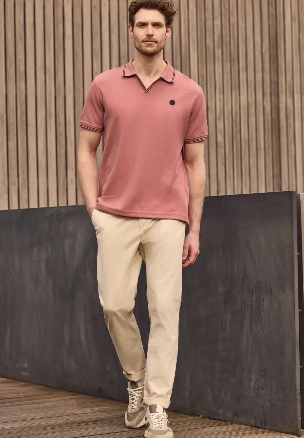 Poloshirt met structuur