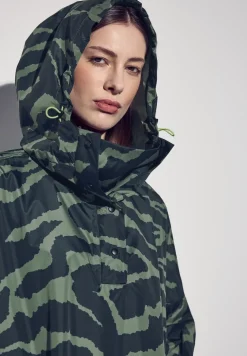 Poncho met capuchon en print