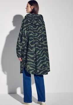 Poncho met capuchon en print