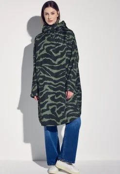 Poncho met capuchon en print