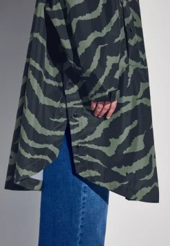 Poncho met capuchon en print