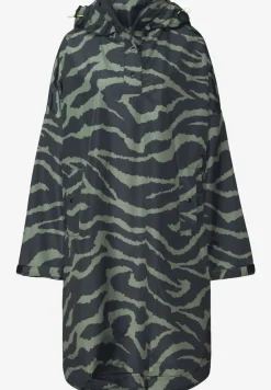 Poncho met capuchon en print