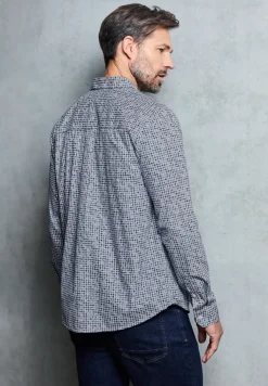 Popeline houndstooth overhemd