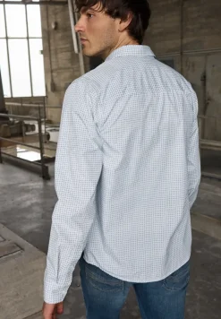 Popeline overhemd met minimale print