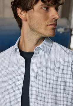 Popeline overhemd met minimale print