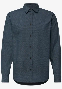 Popeline overhemd met minimale print