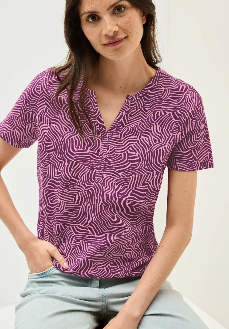 Printshirt in tuniekstijl