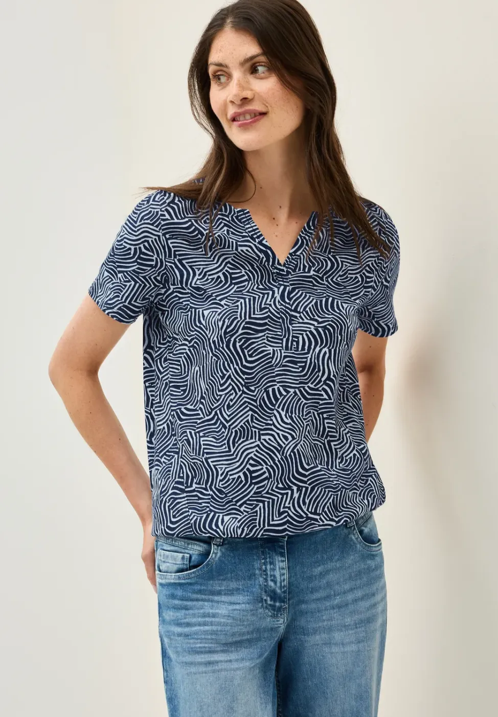 Printshirt in tuniekstijl