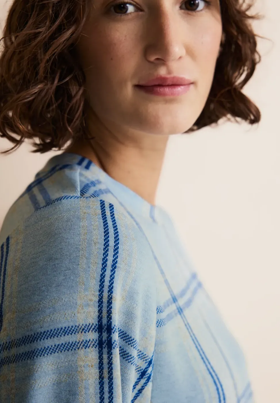 Ruiten shirt met 3/4-mouwen
