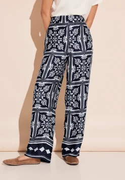 Satijnen broek met print