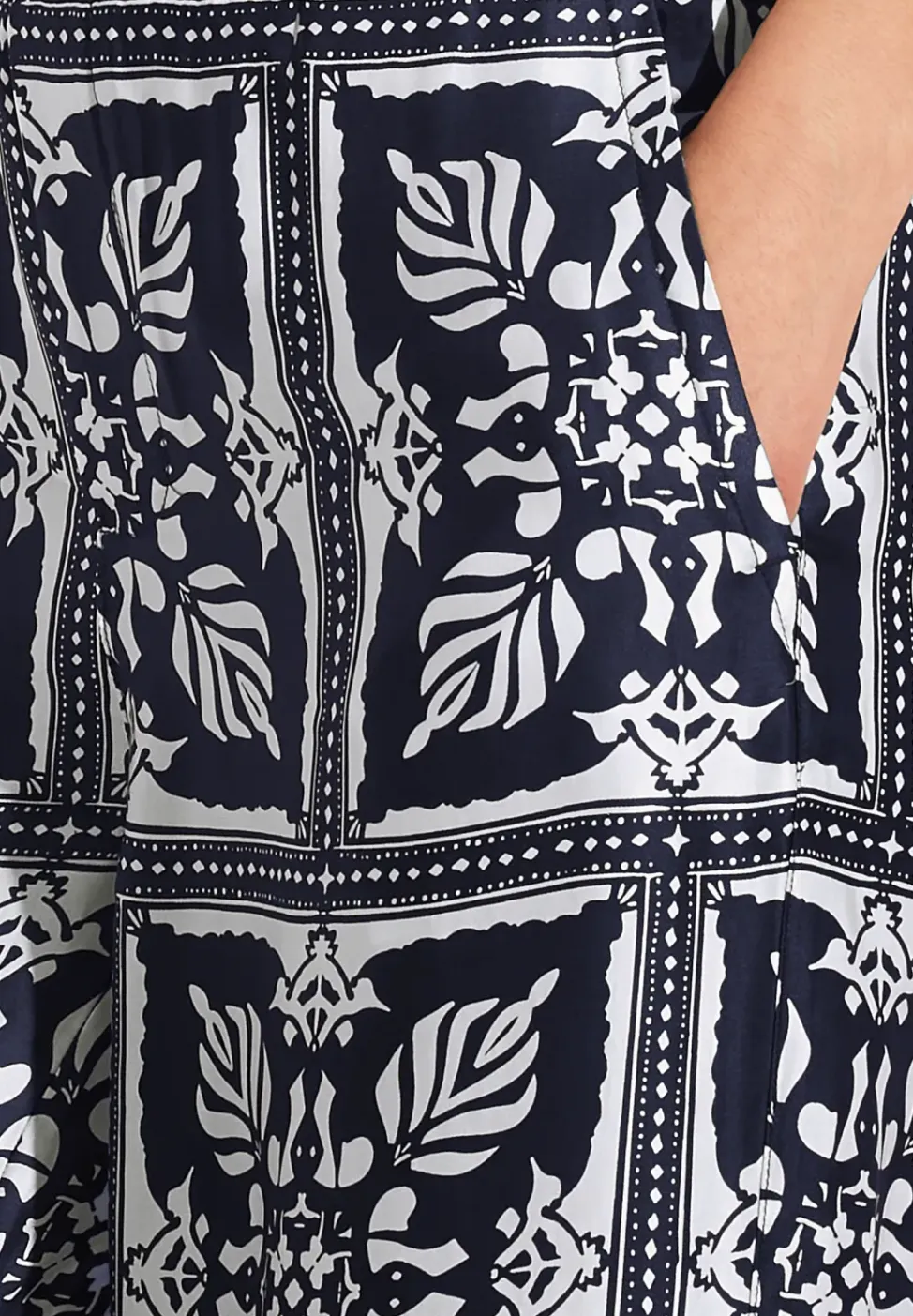 Satijnen broek met print