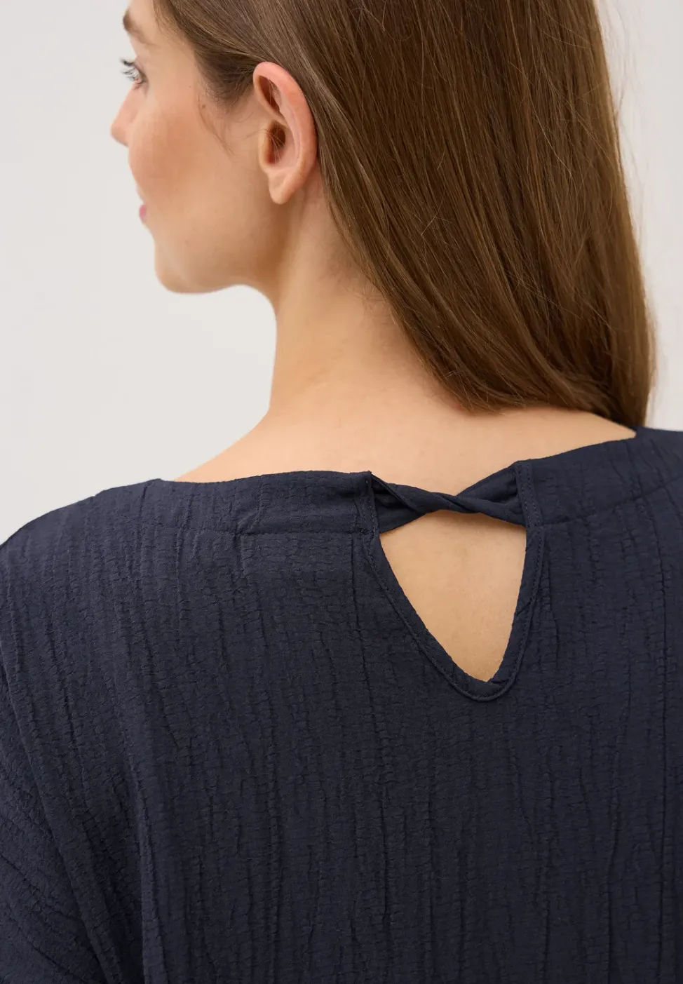 Seersucker jurk in effen kleur