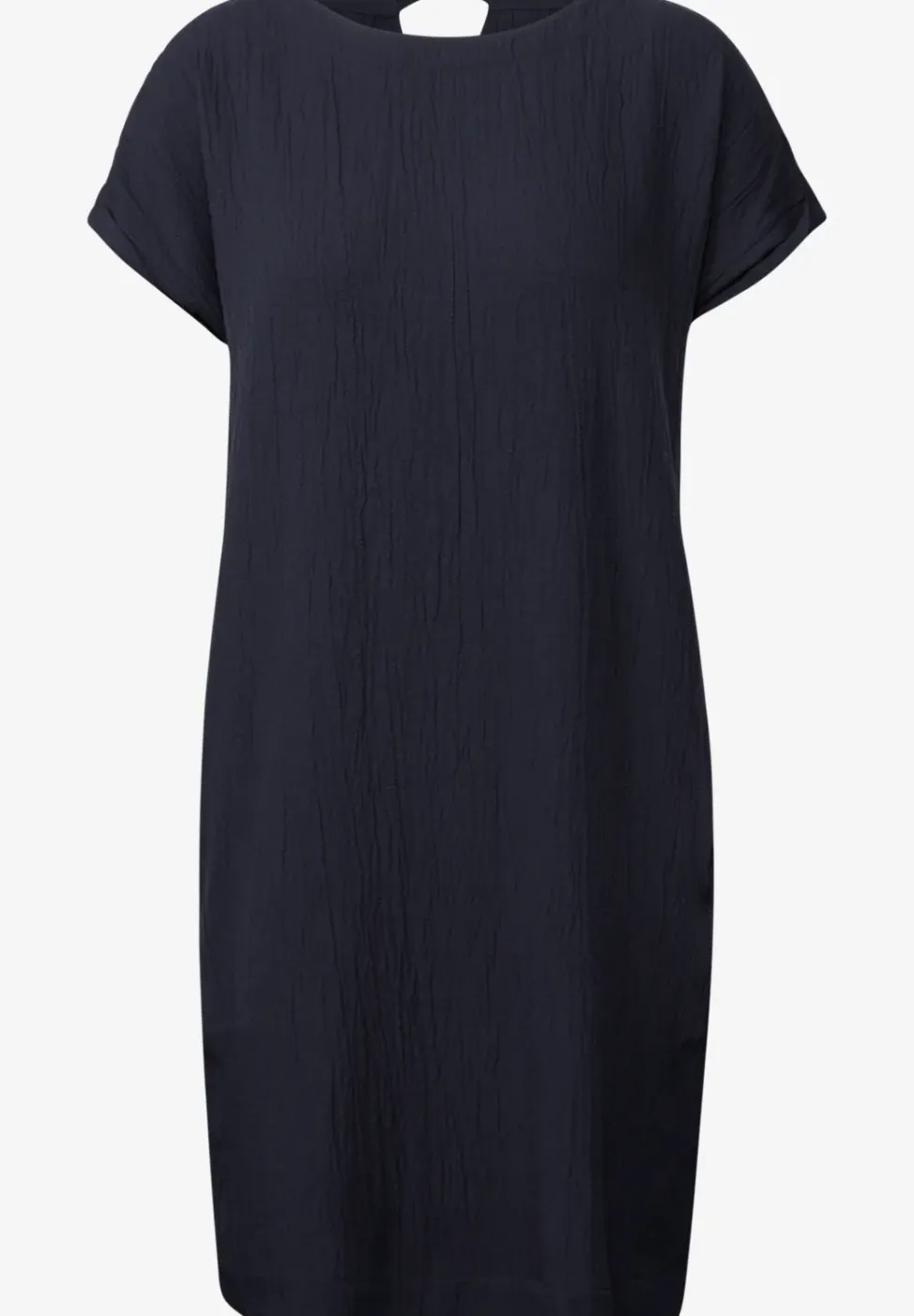Seersucker jurk in effen kleur