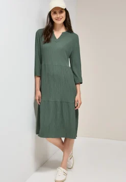 Seersucker jurk met volants