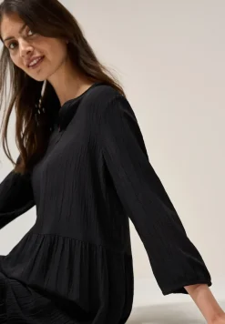 Seersucker jurk met volants