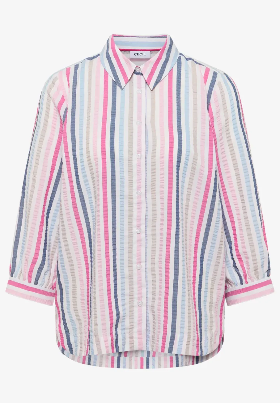 Seersucker overhemd blouse