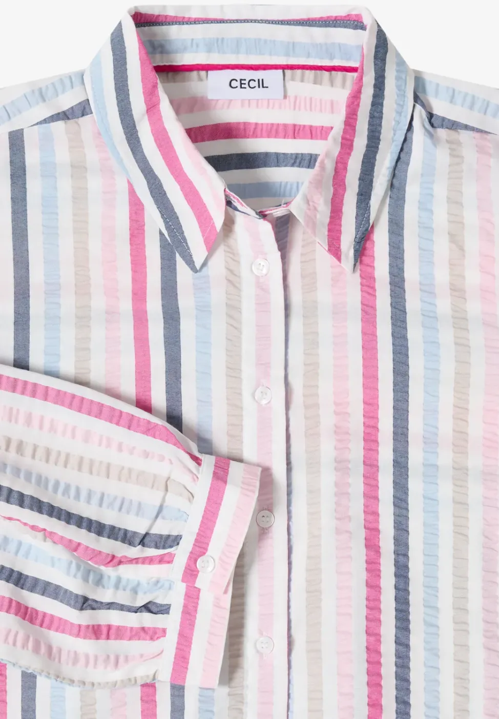 Seersucker overhemd blouse