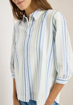 Seersucker overhemd blouse