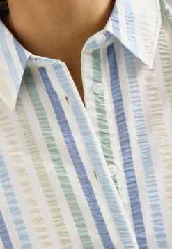 Seersucker overhemd blouse