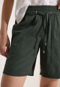Seersucker shorts in effen kleuren
