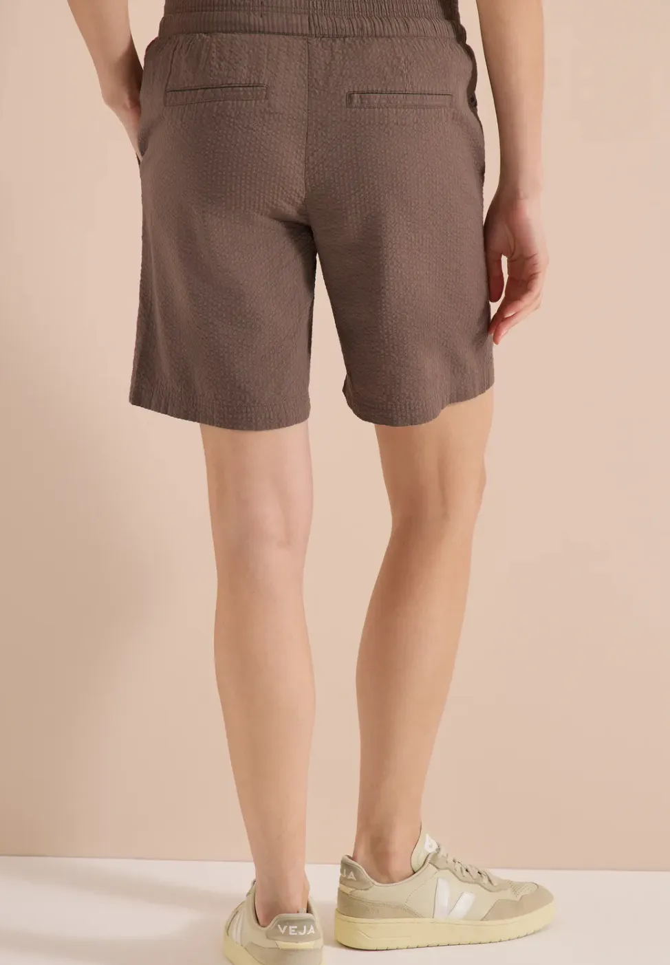 Seersucker shorts in effen kleuren