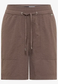 Seersucker shorts in effen kleuren