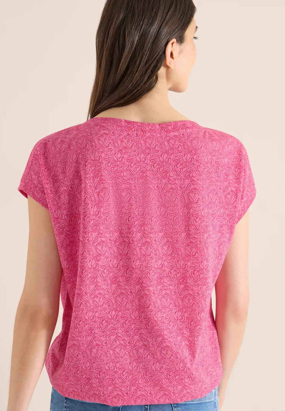 Shirt in burnout look met boothals