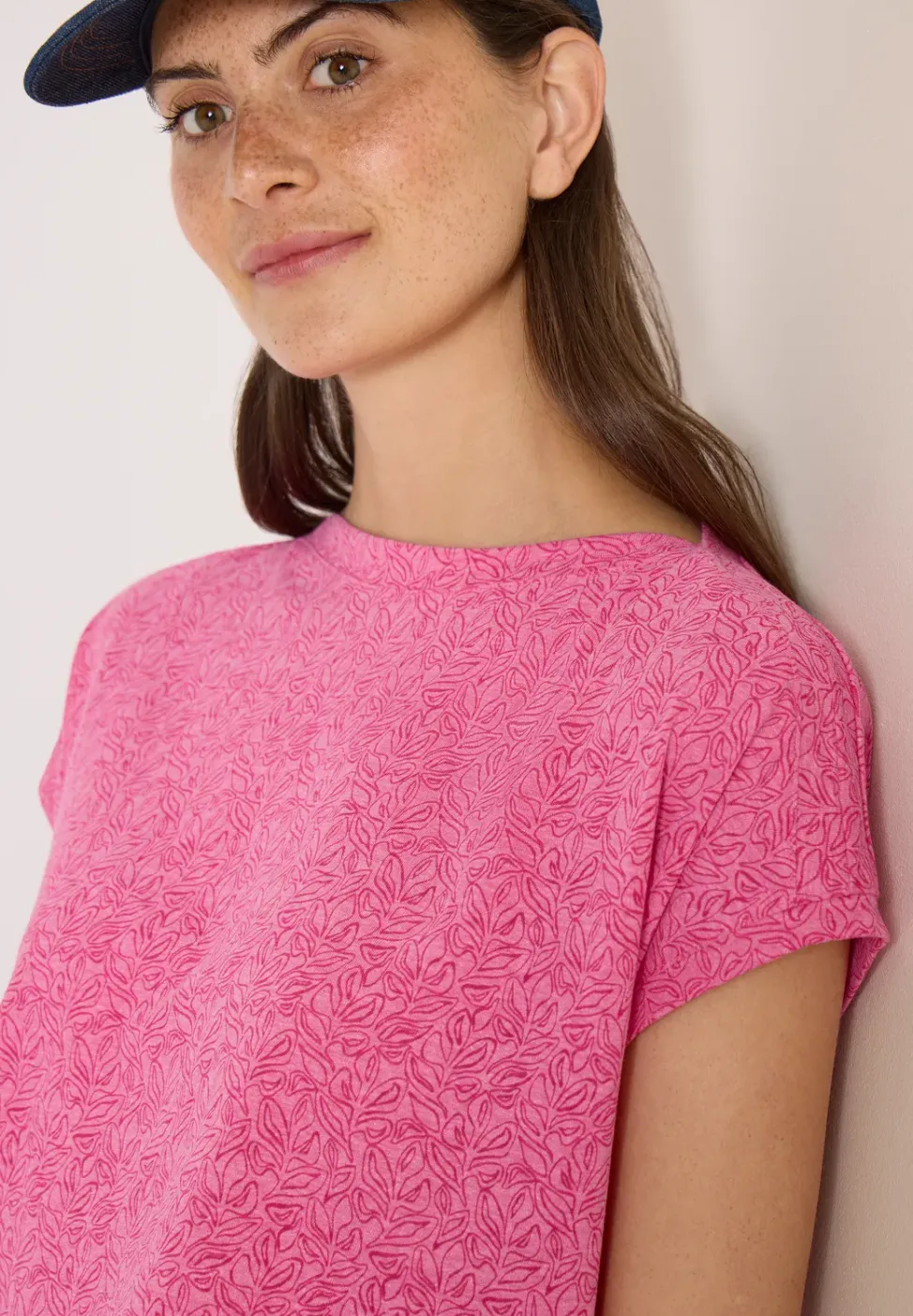 Shirt in burnout look met boothals