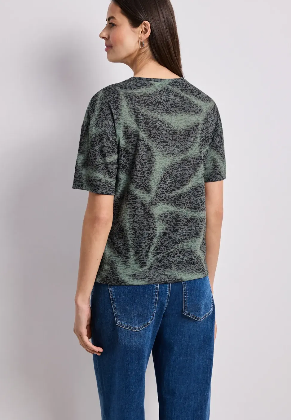Shirt in burnout-look met print
