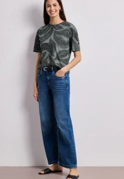Shirt in burnout-look met print
