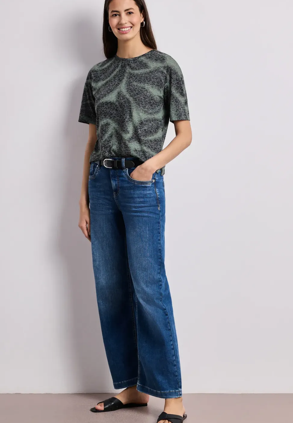 Shirt in burnout-look met print